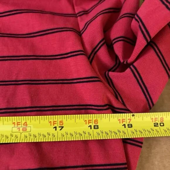 Lauren Ralph Lauren Top Size XXL red Striped Square Neck Cotton Blend stretch - Picture 4 of 6